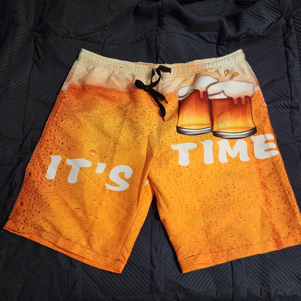 Beer Summer Beach Shorts Cool Boardshorts with Pockets Quick Dry swim trunks